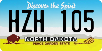 ND license plate HZH105
