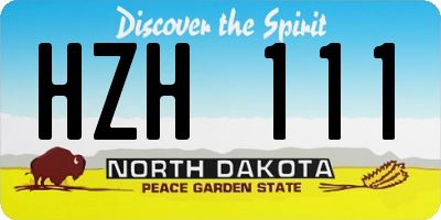ND license plate HZH111