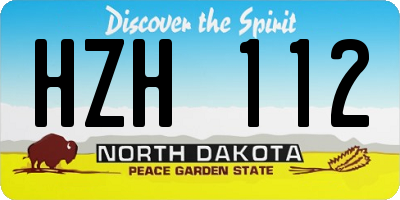 ND license plate HZH112