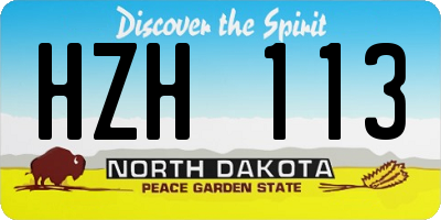 ND license plate HZH113