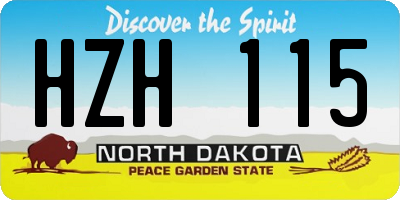 ND license plate HZH115