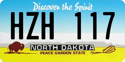 ND license plate HZH117
