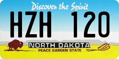 ND license plate HZH120