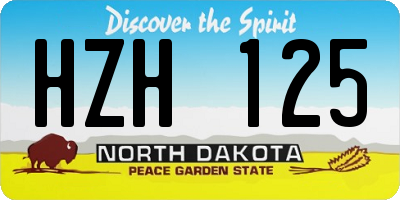 ND license plate HZH125
