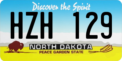 ND license plate HZH129