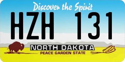 ND license plate HZH131