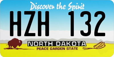 ND license plate HZH132