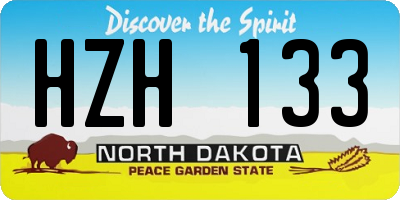 ND license plate HZH133