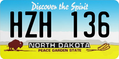 ND license plate HZH136