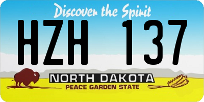 ND license plate HZH137