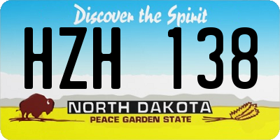 ND license plate HZH138