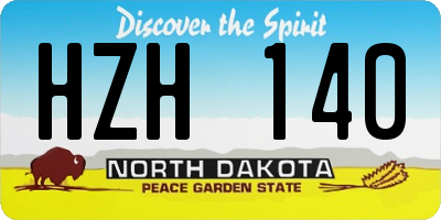 ND license plate HZH140