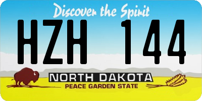 ND license plate HZH144