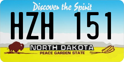 ND license plate HZH151