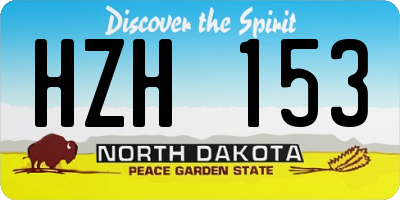 ND license plate HZH153