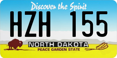 ND license plate HZH155