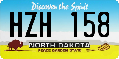ND license plate HZH158