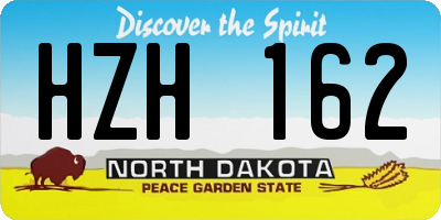 ND license plate HZH162