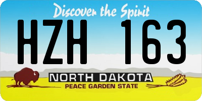 ND license plate HZH163