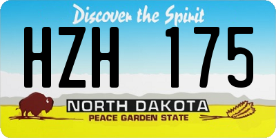 ND license plate HZH175
