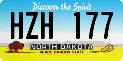ND license plate HZH177