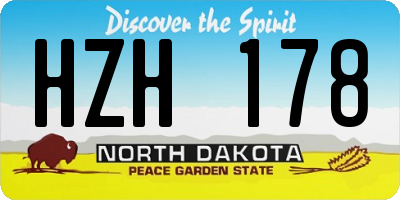 ND license plate HZH178