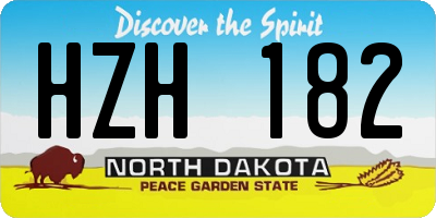 ND license plate HZH182