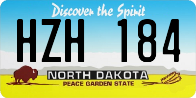ND license plate HZH184
