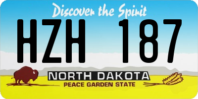 ND license plate HZH187