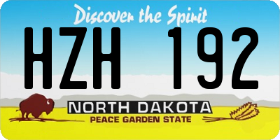 ND license plate HZH192