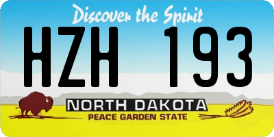 ND license plate HZH193