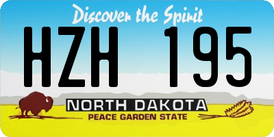 ND license plate HZH195