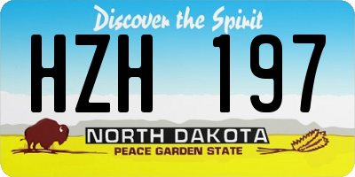 ND license plate HZH197