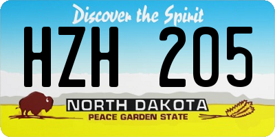 ND license plate HZH205