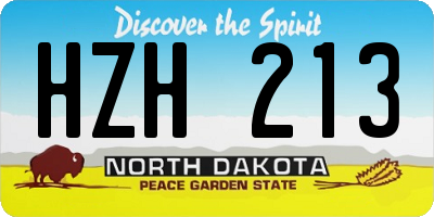 ND license plate HZH213
