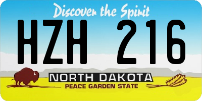 ND license plate HZH216