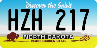 ND license plate HZH217