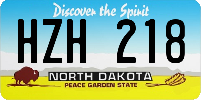 ND license plate HZH218