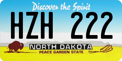 ND license plate HZH222