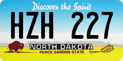 ND license plate HZH227