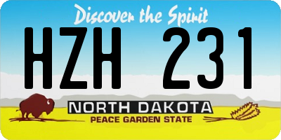 ND license plate HZH231