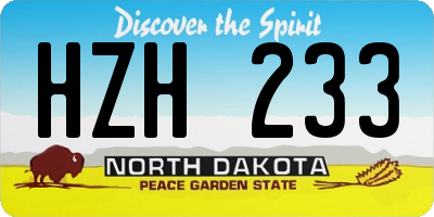 ND license plate HZH233