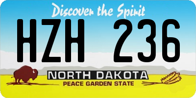 ND license plate HZH236