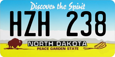 ND license plate HZH238