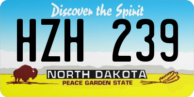 ND license plate HZH239