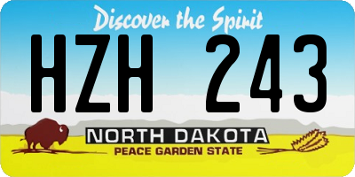 ND license plate HZH243