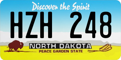 ND license plate HZH248