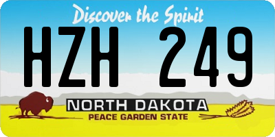 ND license plate HZH249