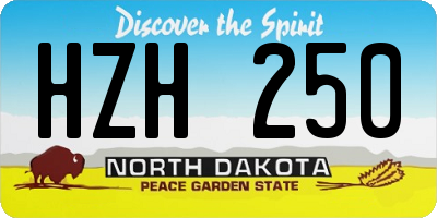 ND license plate HZH250