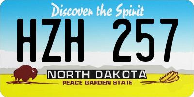 ND license plate HZH257
